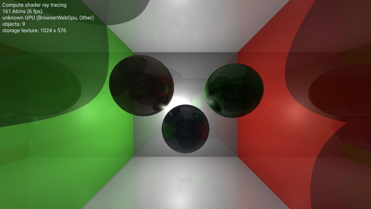 Compute shader ray tracing screenshot