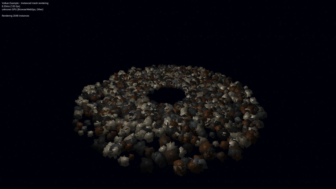 Instanced asteroid field screenshot
