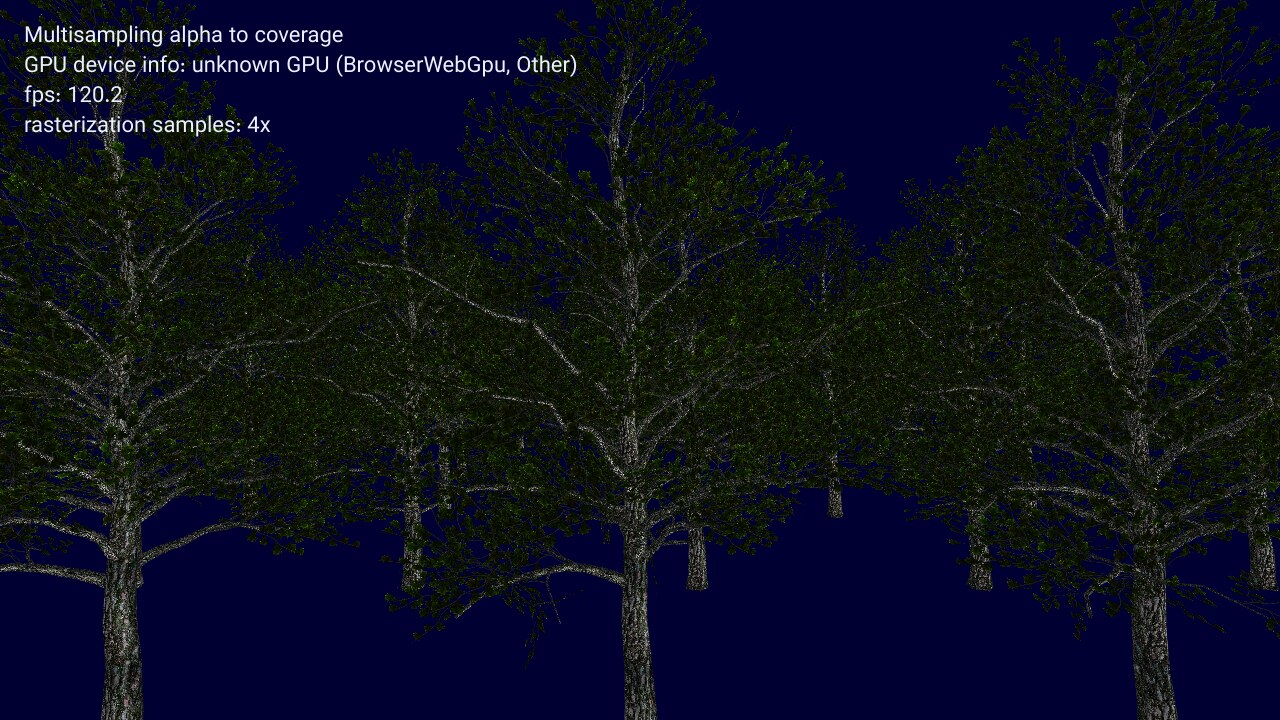 Multisampling alpha-to-coverage oak trees screenshot