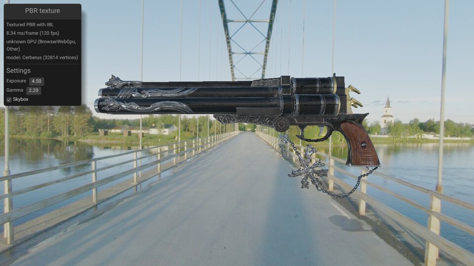 Textured PBR Cerberus model screenshot