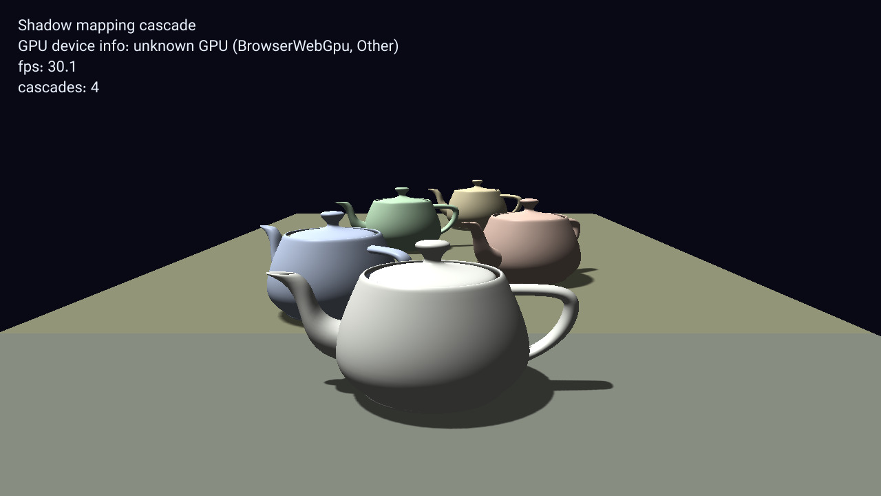 Cascade shadow mapping screenshot